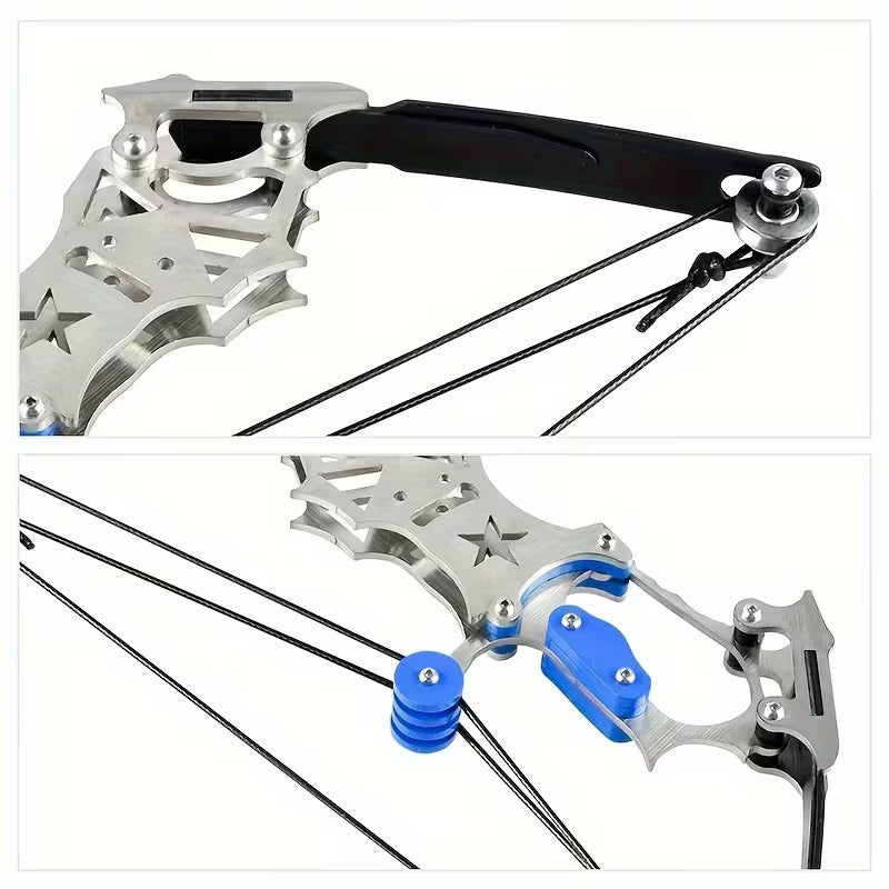 Mini Stainless Steel Archery Bow Set | 5.5in Ambidextrous Bow for Outdoor Shooting Practice