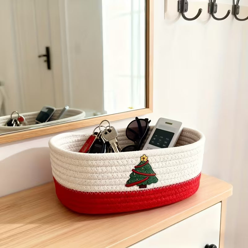 Christmas Decorative Storage Baskets, Small Shelf Baskets for Home