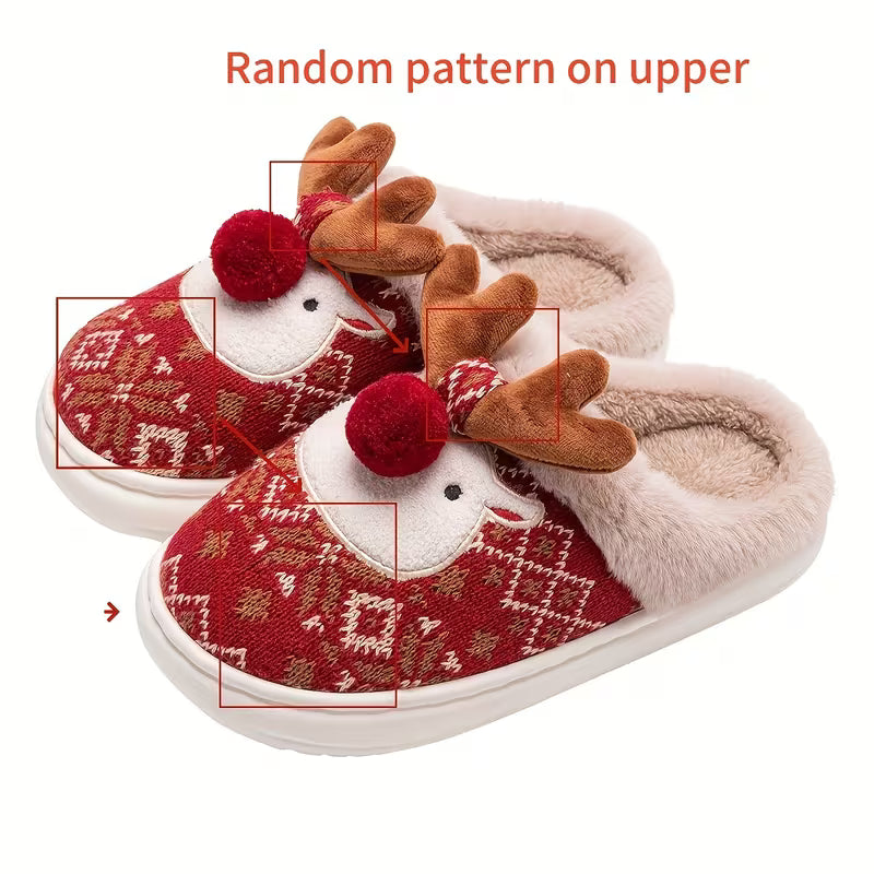 Winter Thick-Soled Indoor Slippers for Men and Women, Warm Home Shoes