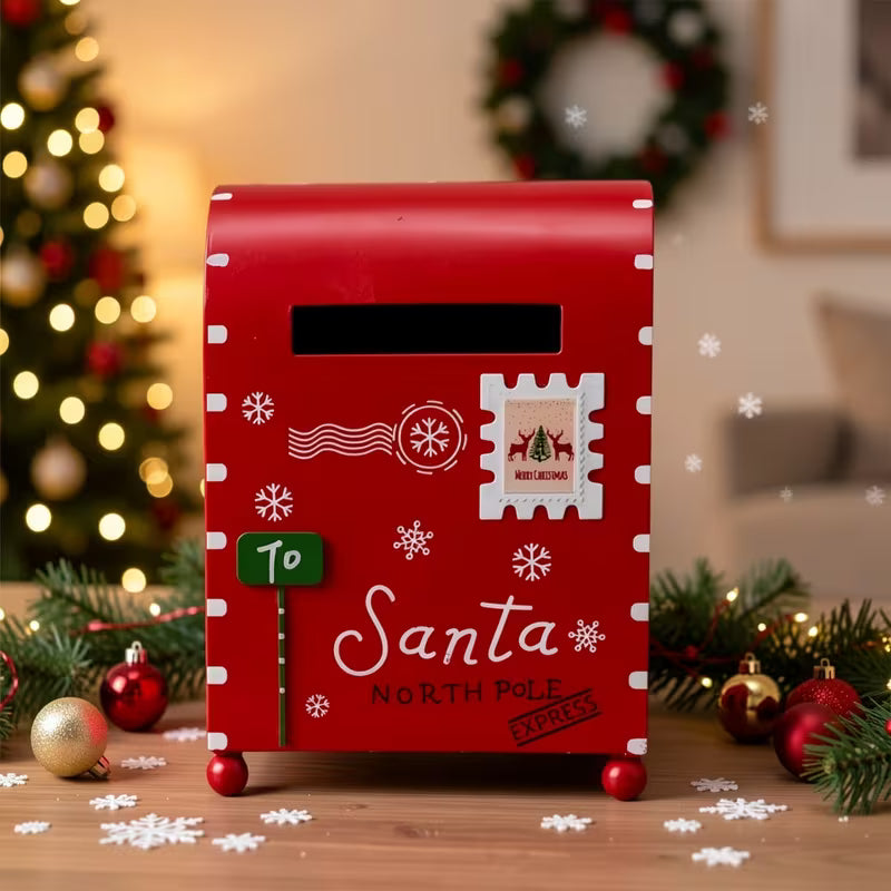 Mini Christmas Mailbox Decor, Festive Courtyard Holiday Ornament