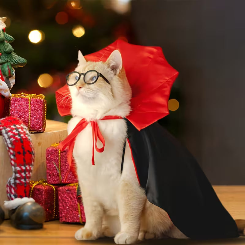 Pet Christmas Knit Costume | Tether Style Spandex Holiday Dress-up Outfit for Small Medium Pets
