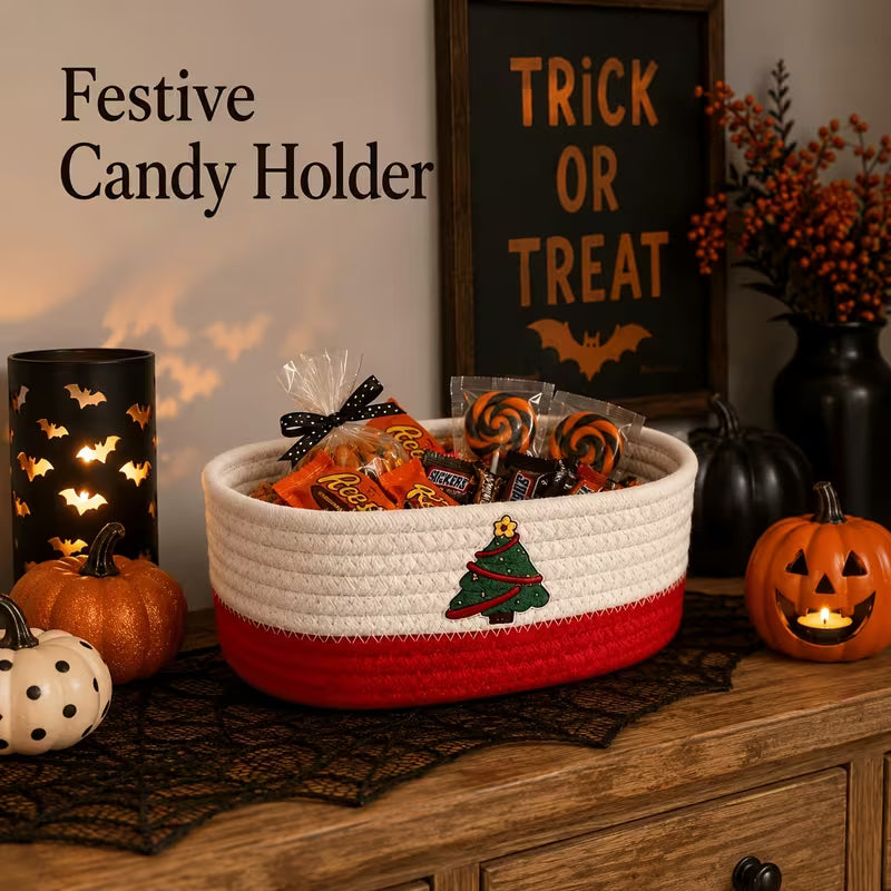 Christmas Decorative Storage Baskets, Small Shelf Baskets for Home