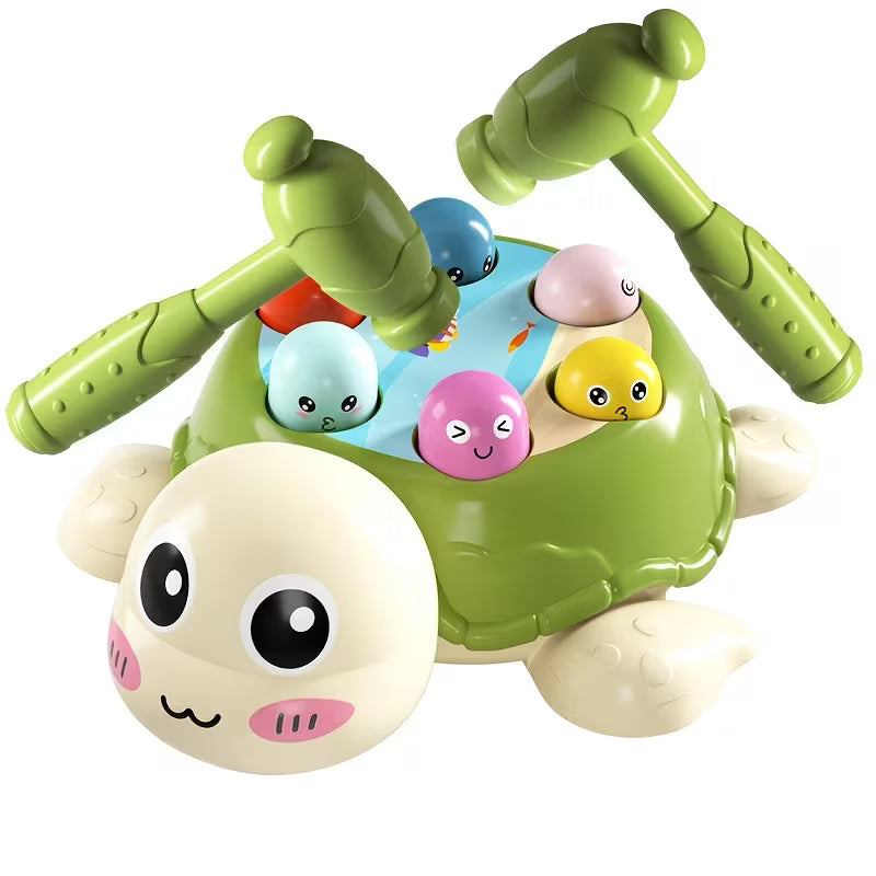 urtle Hammer Pounding Educational Toy | Green Desktop Game Toy with 2 Hammers for Toddlers