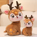 Dark Brown Starry Sika Deer Plush Doll | 30cm Reindeer Elk Stuffed Figure Holiday Gift