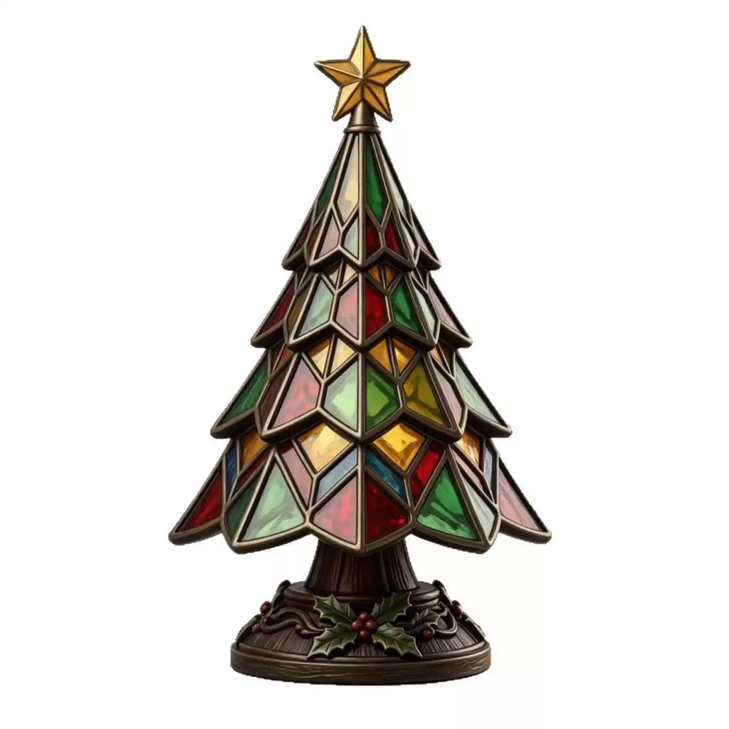 Christmas Resin Ornament USB Light Up Tree Decor