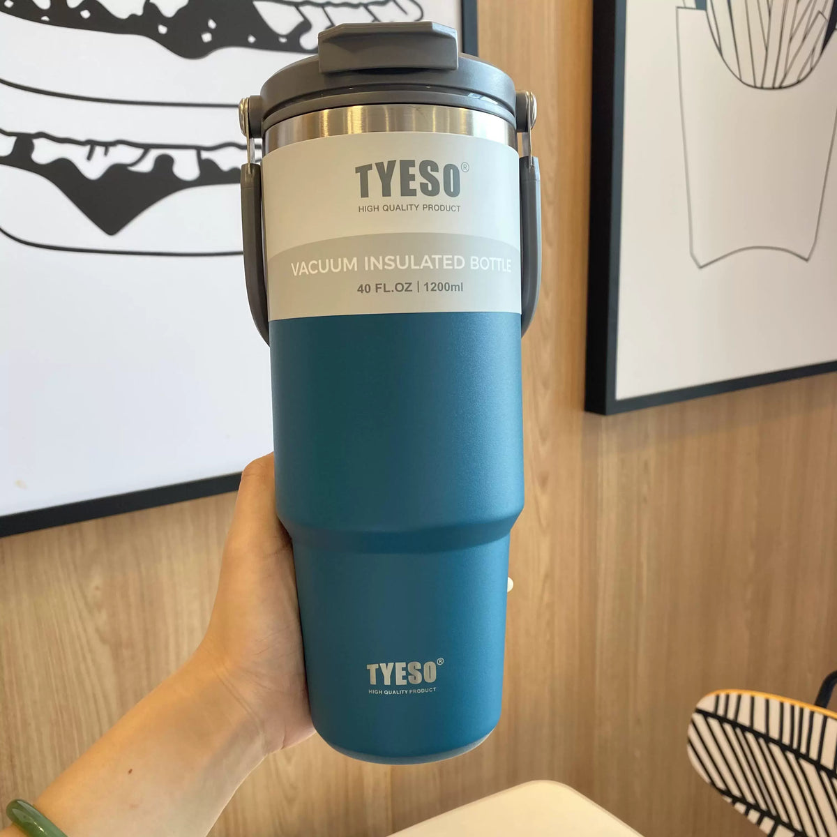 TYESO 1200ML 304 Stainless Steel Coffee Tumbler