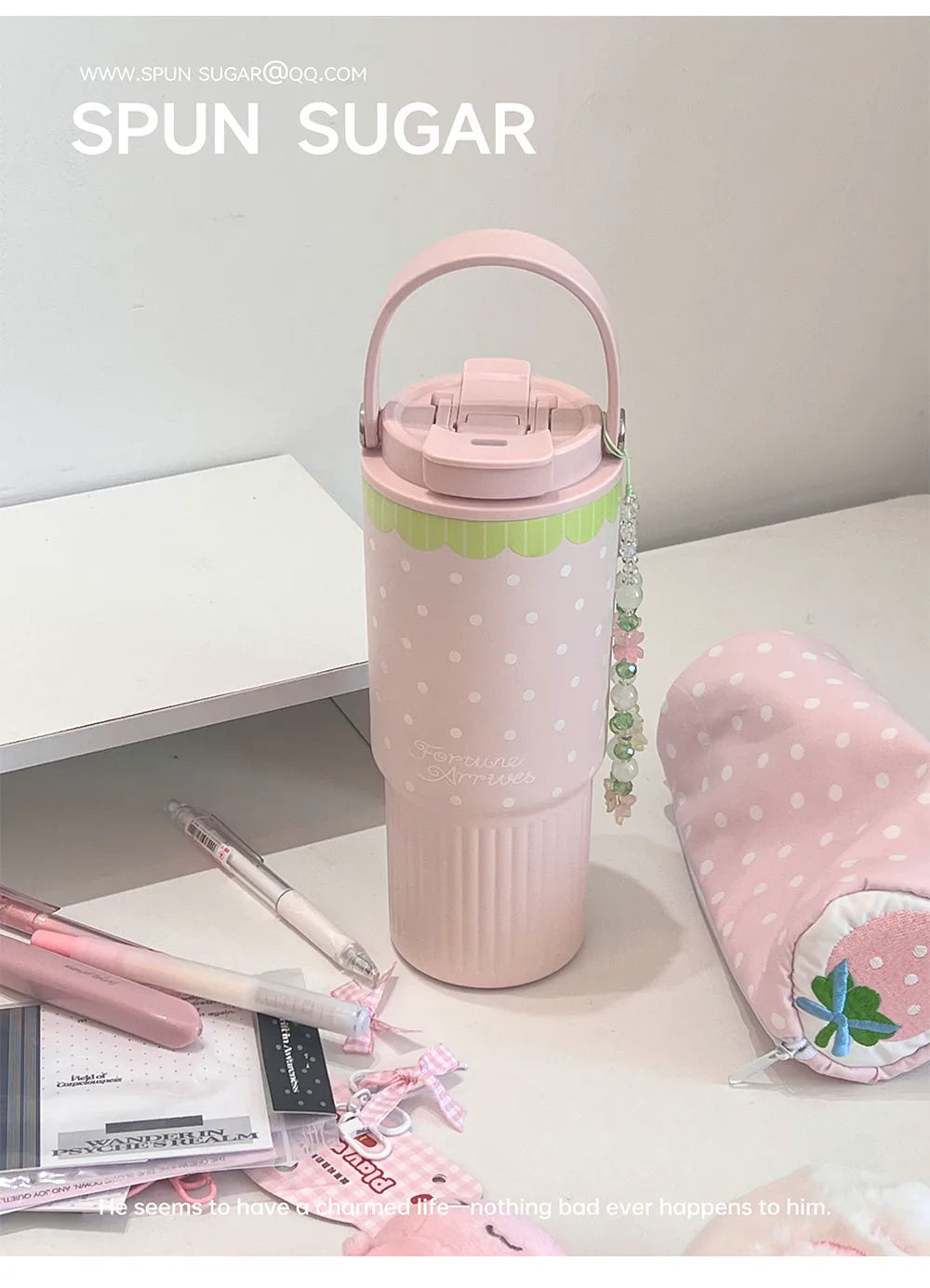 Strawberry Polka Dot 316 Stainless Steel Water Cup