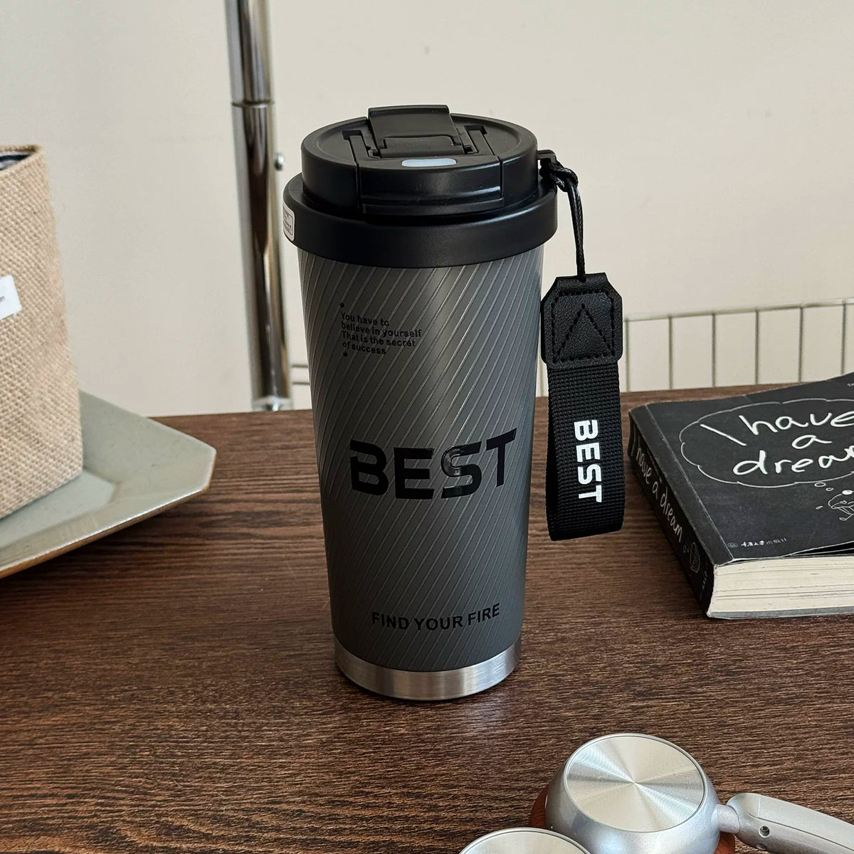 520ML 316 Stainless Steel Dual Drink Coffee Tumbler