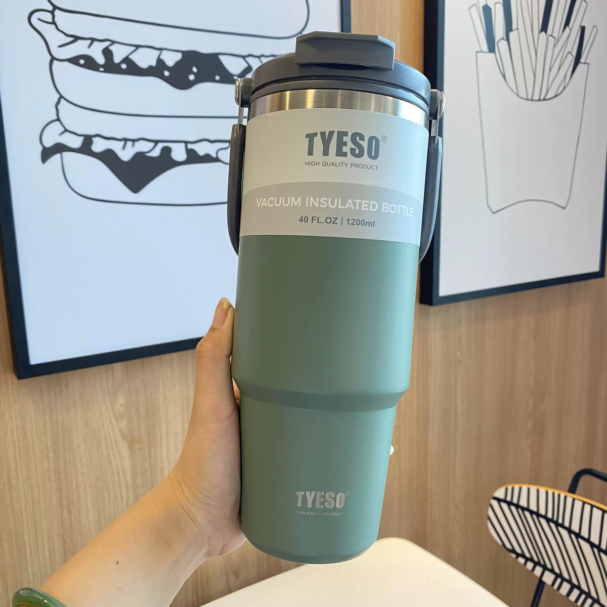 TYESO 1200ML 304 Stainless Steel Coffee Tumbler