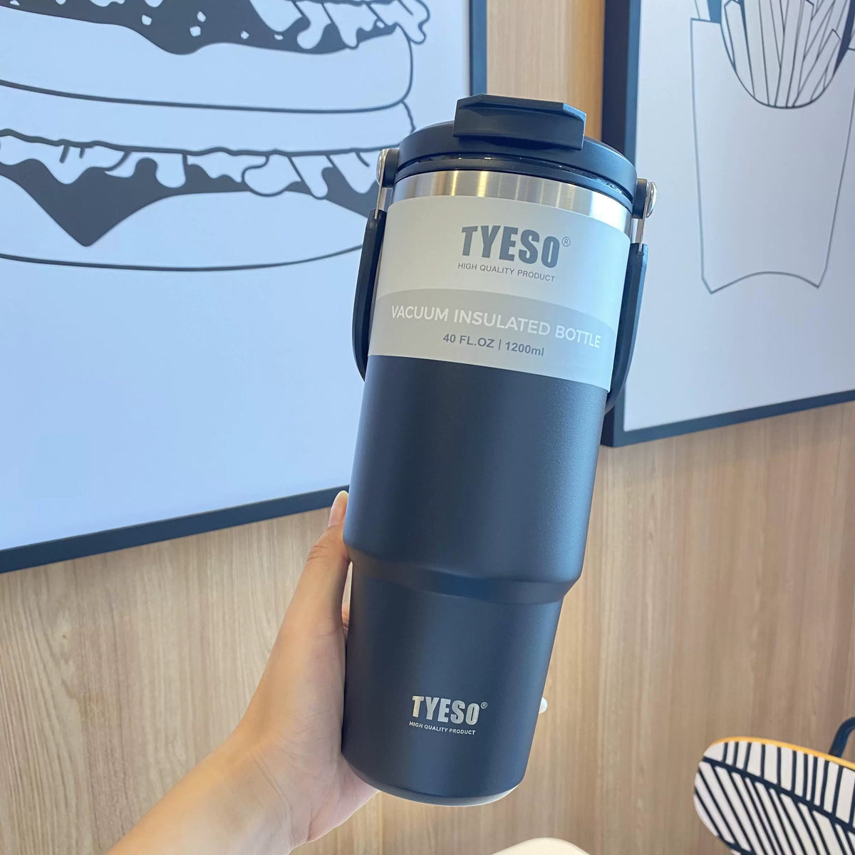 TYESO 1200ML 304 Stainless Steel Coffee Tumbler