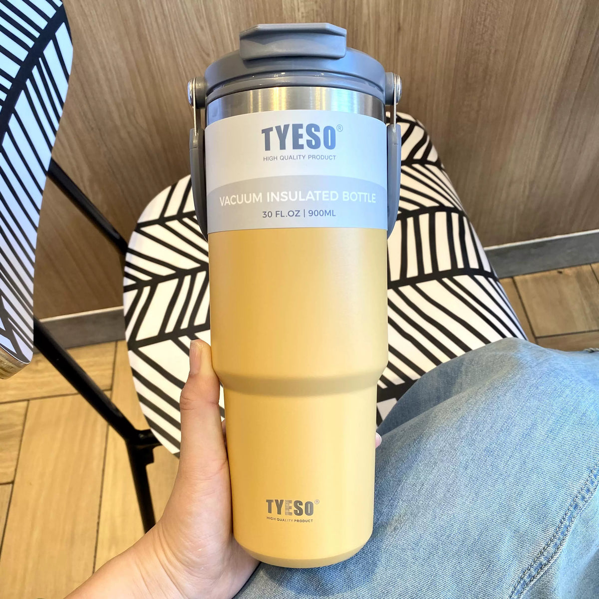 TYESO 1200ML 304 Stainless Steel Coffee Tumbler