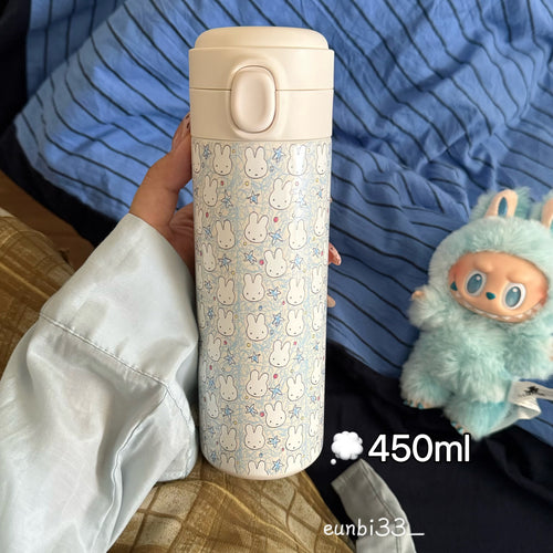 Bunny 304 Stainless Steel Insulated Water Bottle, Portable Kids Tumbler
