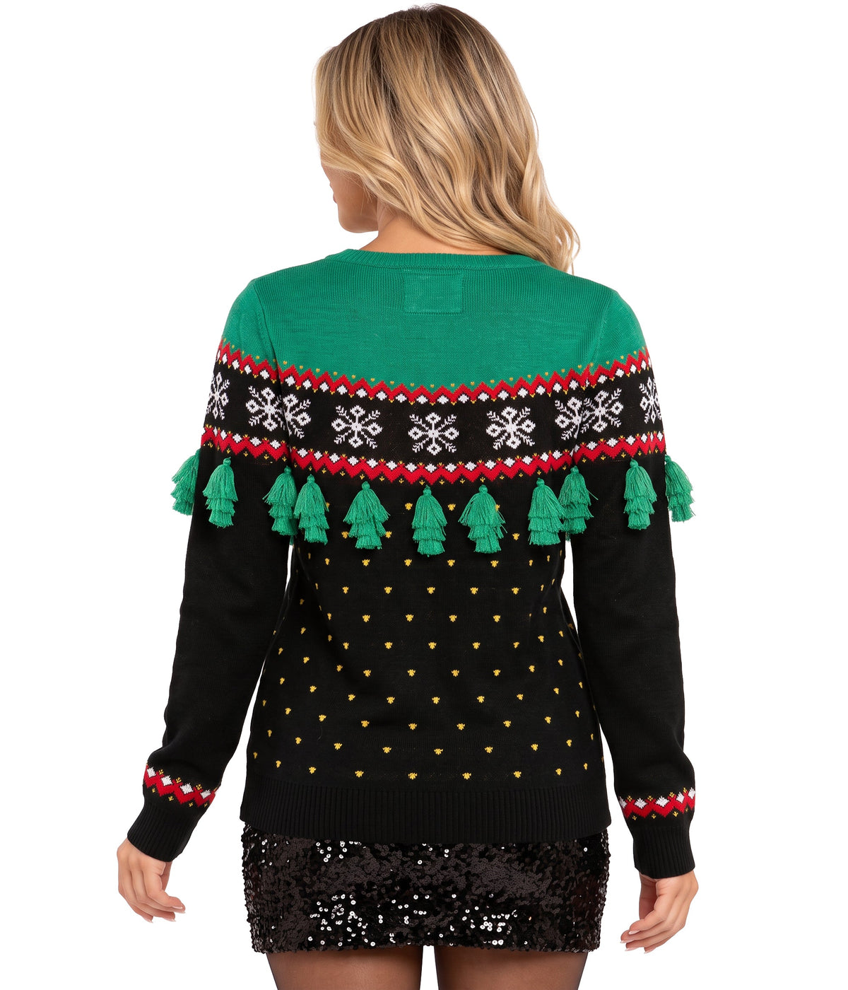 Women's Christmas Tree Tassel Ugly Christmas Sweater