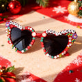 Heart-Shaped Christmas Glasses, Merry Christmas Party Photo Props