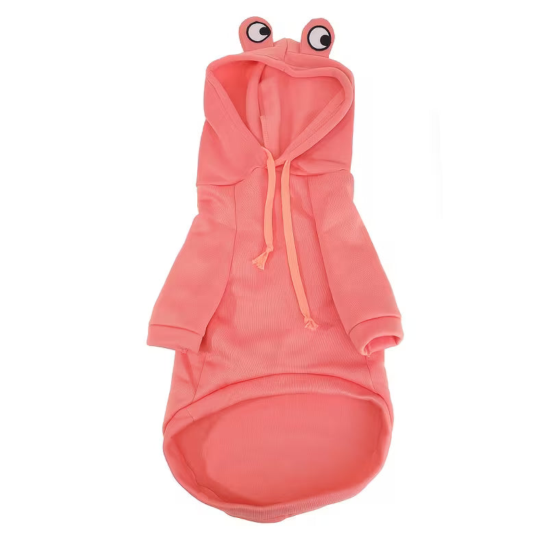Cartoon Frog Pet Hoodie | Thermal Polyester Pullover Sweater for Small Dogs Cats