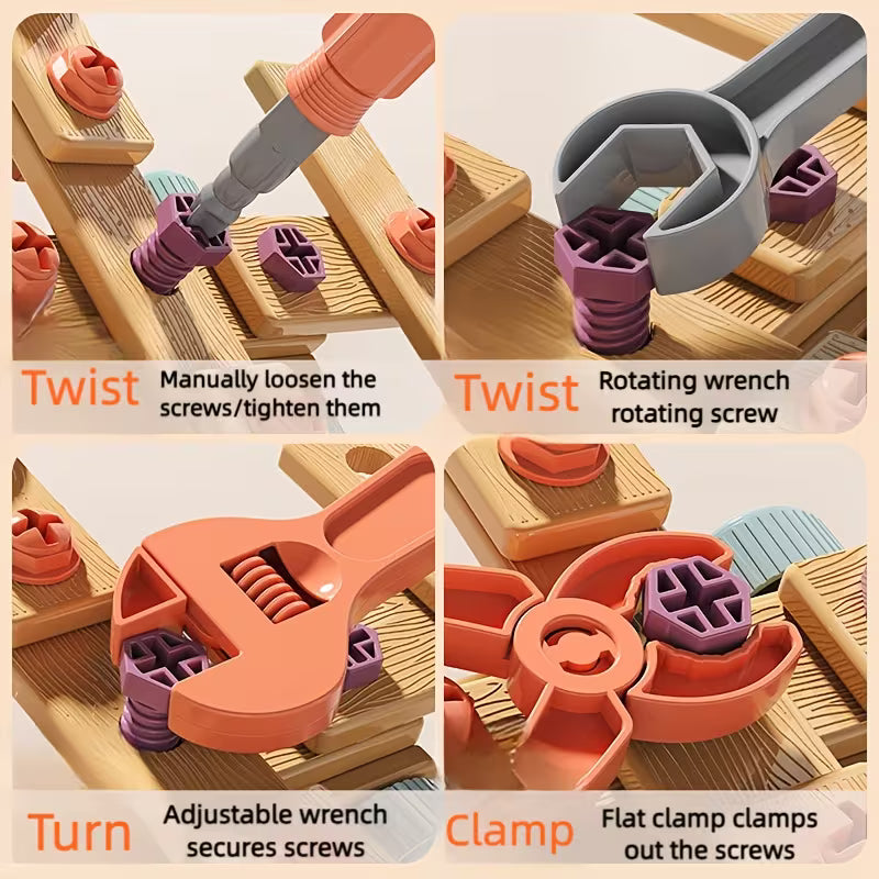 Kids Screw Disassembly Tool Box Toy | DIY Assembly Puzzle Large Blocks for 3Y+